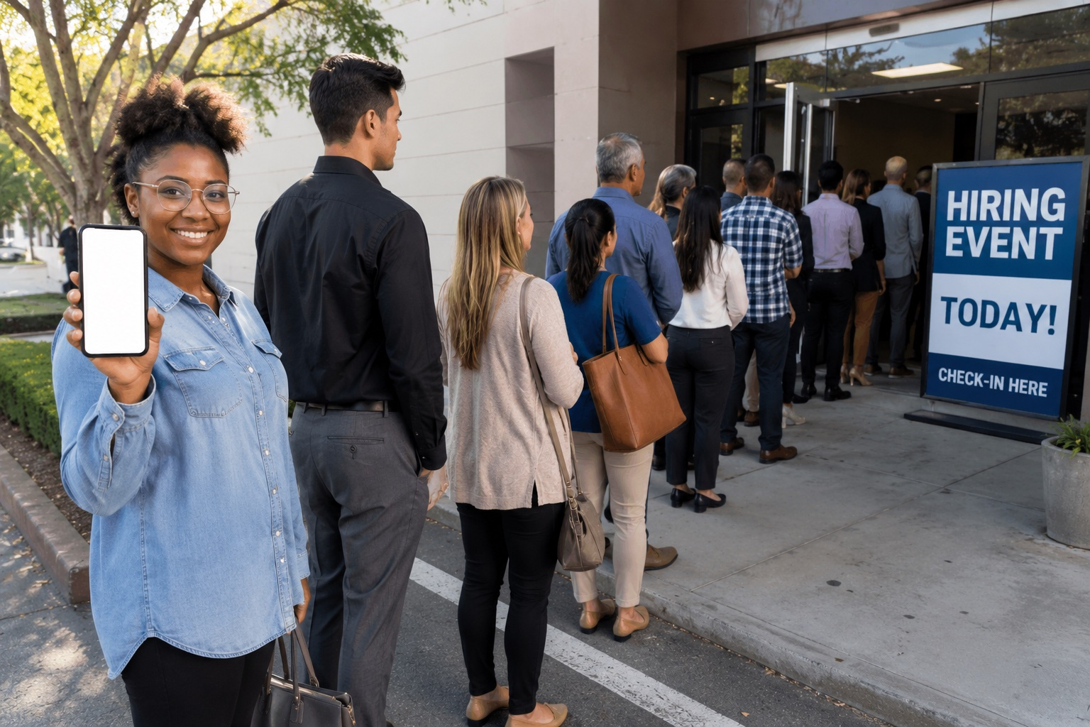 Maya at a hiring event